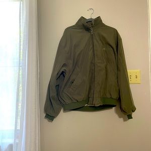 Vintage Port Authority Green Zip Up Jacket With Inside and Outer Pockets